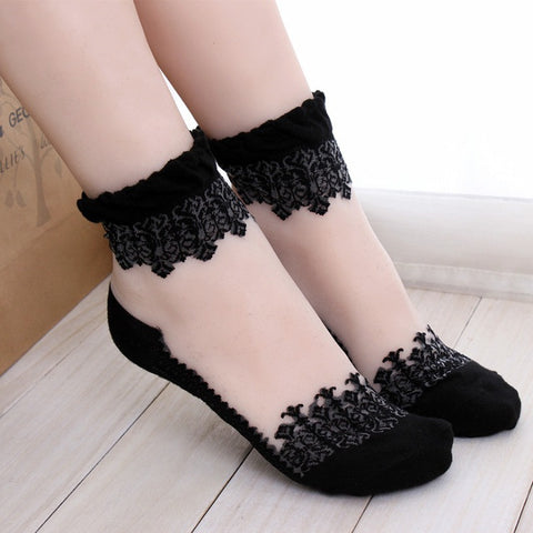 Women Lace Ruffle Ankle Sock