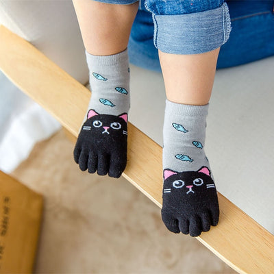 Boys Girls Cotton Animal Five Finger Sock  3-7T/7-12T