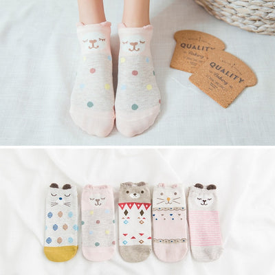 5Pairs New Animal Ankle socks